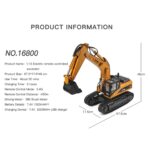 WLTOYS 16800 EXCAVADORA DE CONSTRUCCIÓN CON CADENAS METÁLICAS (LISTA PARA CORRER) - imagen 6
