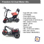 Silla 3 ruedas FREEDOM CicloTEK Dual 48V. 300Wx2. negro/rojo - imagen 4