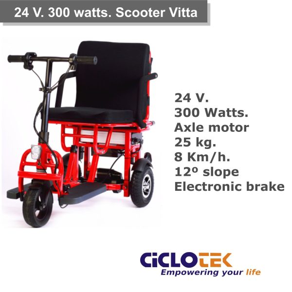 Silla 3 ruedas Scooter CicloTEK Vitta 24V/300W