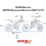 Mini moto Warrior eléctrica 150W roan MX150 12/12 - imagen 14